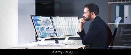 KPI Business Analytics Data Dashboard. Analyst Stock Photo
