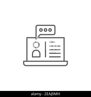 Online Training icon, color, line, outline vector sign, linear style pictogram isolated on white. Symbol, logo illustration Stock Vector