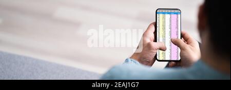 Analyst Employee Using Spreadsheet Stock Photo