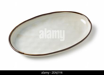 Japanese plate placed on a white background Stock Photo