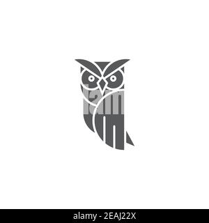 Owl bird icon, color, line, outline vector sign, linear style pictogram isolated on white. Symbol, logo illustration Stock Vector