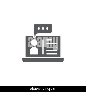 Online Training icon, color, line, outline vector sign, linear style pictogram isolated on white. Symbol, logo illustration Stock Vector
