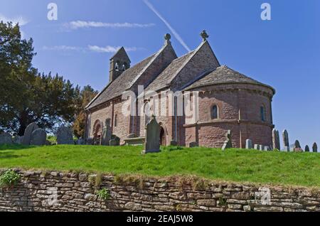Exterior of the church of St Mary and St David, Kilpeck, Herefordshire, UK; the church dates from 1140 Stock Photo