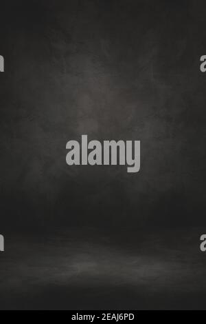 Empty black concrete interior background Stock Photo