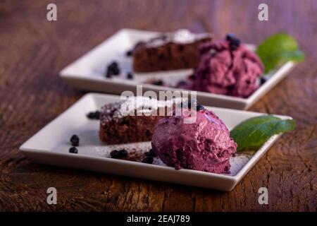 blueberry ice cream Stock Photo