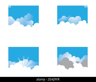 Vector illustration of a beautiful sunny nature landscape with a blue ...