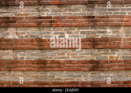 18th century terracotta bricks wall pattern Stock Photo