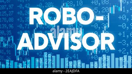 Conceptual image with financial charts and graphs - Robo-advisor Stock Photo