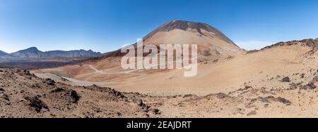 Panoramic desert landscape at Teide in Tenerife island Stock Photo