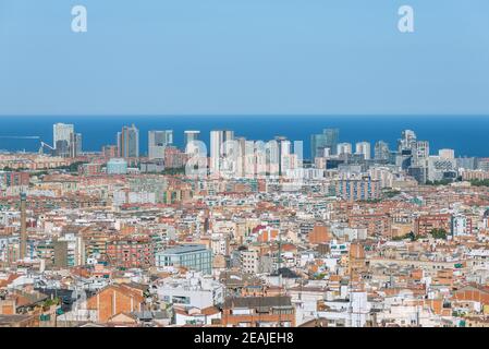 The high-rise buildings of the El Poblenou district of Barcelona