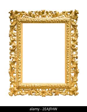 Rectangle decorative golden picture frame Stock Photo