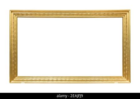 Rectangle decorative golden picture frame Stock Photo