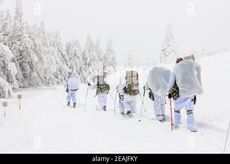 Winter training of the Czech Special force Stock Photo