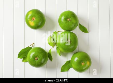 Sweetie fruits (green grapefruits, pomelits) Stock Photo