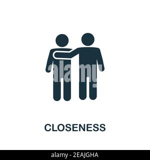 Closeness icon. Simple element from new normality collection. Filled monochrome Closeness icon for templates, infographics and banners Stock Vector