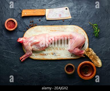 Raw whole rabbit Stock Photo