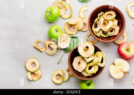 Dried apple rings Stock Photo