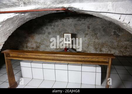 The tomb of the Servant of God Peter Barbaric in the Church of St. Aloysius in in Travnik, Bosnia and Herzegovina Stock Photo