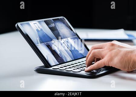 CCTV Camera Surveillance Security Footage Stock Photo