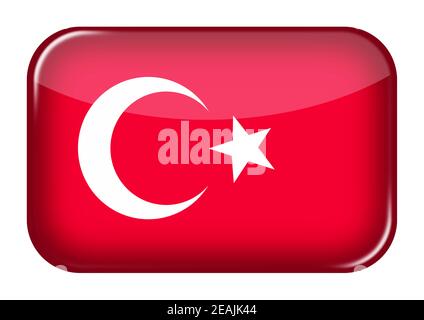 Turkey web icon rectangle button with clipping path 3d illustration Stock Photo