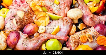 Raw whole rabbit Stock Photo