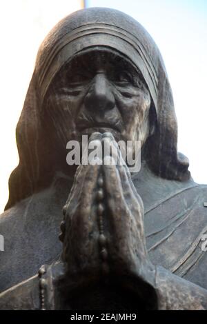 Mother Teresa monument in Skopje, Macedonia Stock Photo