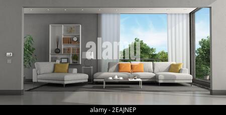 Living room of a modern villa Stock Photo