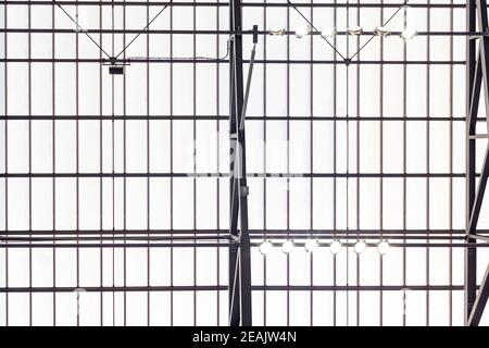 lights on a building metal structure with a window Stock Photo