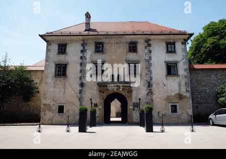 Otocec Castle, near Novo Mesto town, Lower Carniola region, Otocec, Slovenia Stock Photo