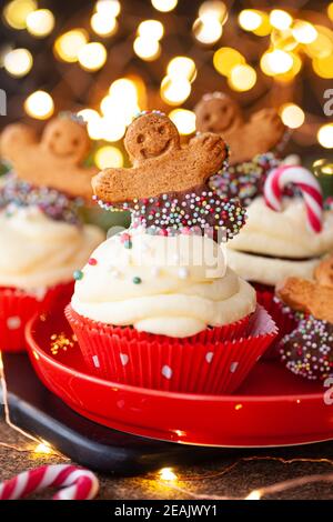 Cupcakes for Christmas Stock Photo