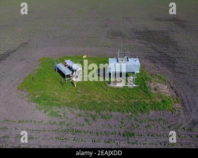 Equipment of an oil well. Shutoff valves and service equipment Stock Photo