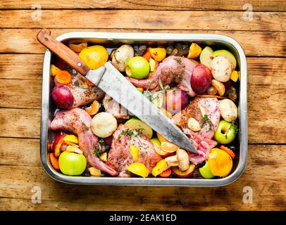 Raw rabbit meat Stock Photo