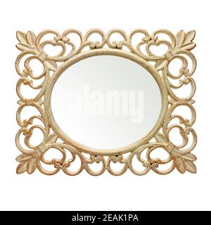 Rustic mirror frame Stock Photo