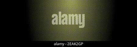 Abstract yellow-black perforated background with highlights - Vector illustration Stock Vector