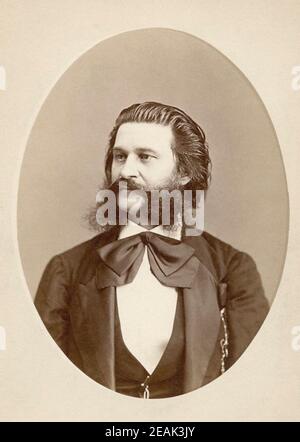 Johann Strauss II (1825 – 1899), also known as Johann Strauss Jr., the Younger, the Son, son of Johann Strauss I, was an Austrian composer of light mu Stock Photo