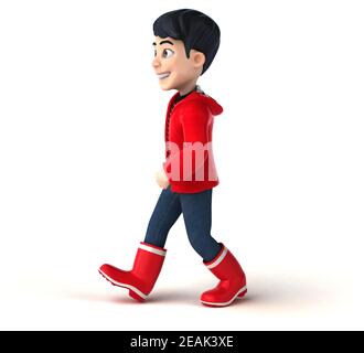 Fun 3D cartoon teenage boy Stock Photo