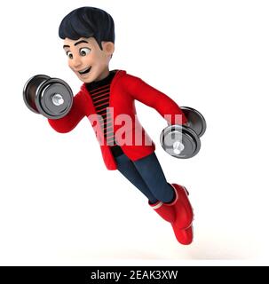 Fun 3D cartoon teenage boy Stock Photo