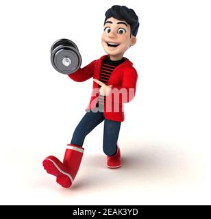 Fun 3D cartoon teenage boy Stock Photo