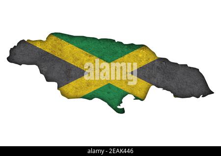 Map of Jamaica on weathered concrete Stock Photo - Alamy