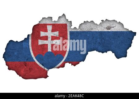 Map of Slovakia on weathered concrete Stock Photo - Alamy