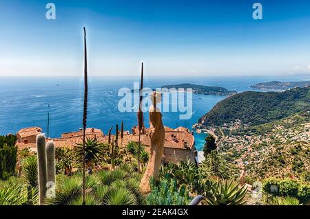 View over the coastline of the French Riviera, Eze, France Stock Photo