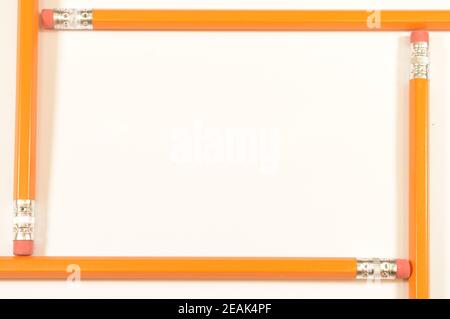 Pencil Border Frame Stock Photo