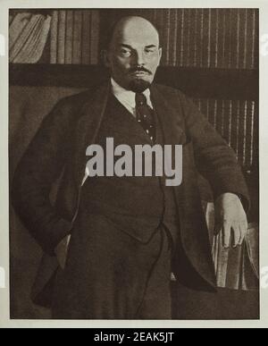 Vladimir Ilyich Ulyanov (1870 – 1924), better known by his alias Lenin, was a Russian revolutionary, politician, and political theorist. He served as Stock Photo