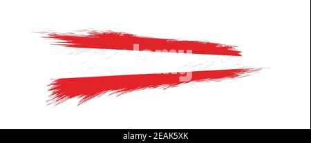 Flag of Austria in grunge brush stroke, vector grunge illustration. Stock Vector