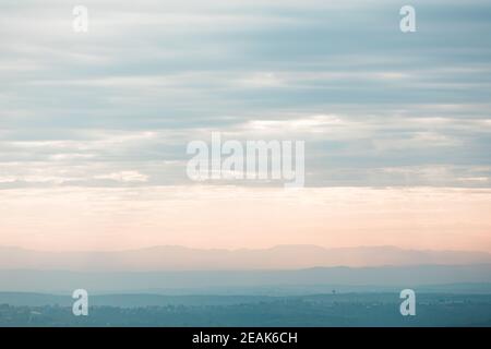 View of the beautiful cloudscape in sunset Stock Photo