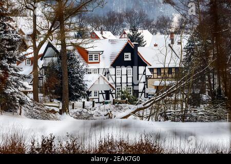 Half timbered houses of Herleshausen in Germany