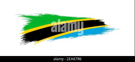 Tanzania flag in grunge brush stroke, vector image Stock Vector Image ...
