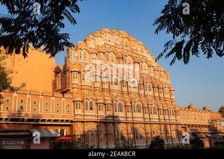 Back view of Hawa Mahal built in 1799 by Maharaja Sawai Pratap Singh, Jaipur, Rajasthan, India. Stock Photo