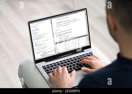 Software Developer Programmer Working Stock Photo