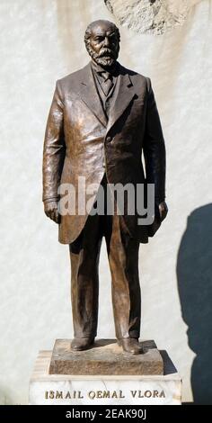 Statue of Ismail Qemal Bej Vlora in Tirana, Albania Stock Photo